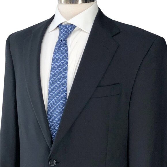 Hart Schaffner Marx HSM Sport Coat Mens 39R Black Shadow Stripe Vented *BLEMISH - Picture 2 of 12